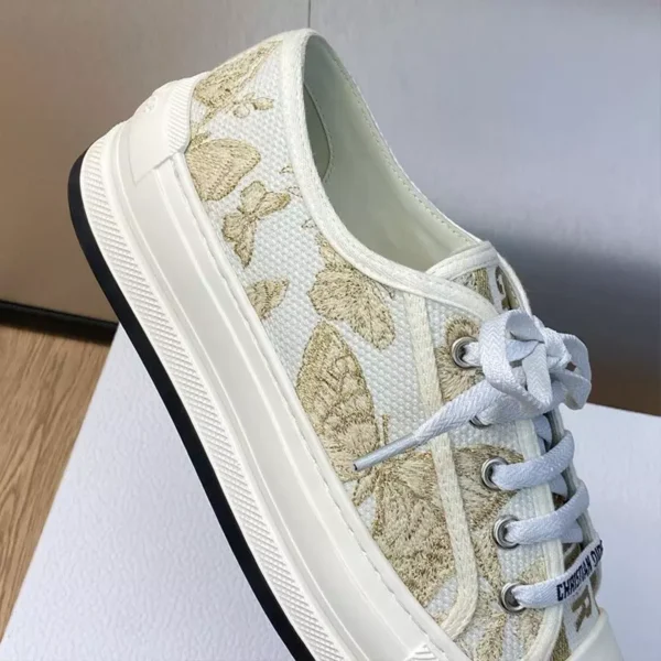 WALK'N'DIOR PLATFORM SNEAKERS UNISEX TOILE DE JOUY MEXICO EMBROIDERED WHITEGOLD – CD181