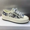 WALK'N'DIOR PLATFORM SNEAKERS UNISEX TOILE DE JOUY SOLEIL EMBROIDERED WHITEBLUE – CD153