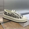 WALK'N'DIOR PLATFORM SNEAKERS UNISEX TOILE DE JOUY VOYAGE EMBROIDERED WHITE – CD156