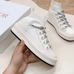 WALK'N'DIOR PLATFORM SNEAKERS WOMEN TECHNICAL MESH AND CALFSKIN WHITE – CD166