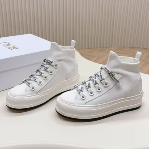 WALK'N'DIOR PLATFORM SNEAKERS WOMEN TECHNICAL MESH AND CALFSKIN WHITE – CD166