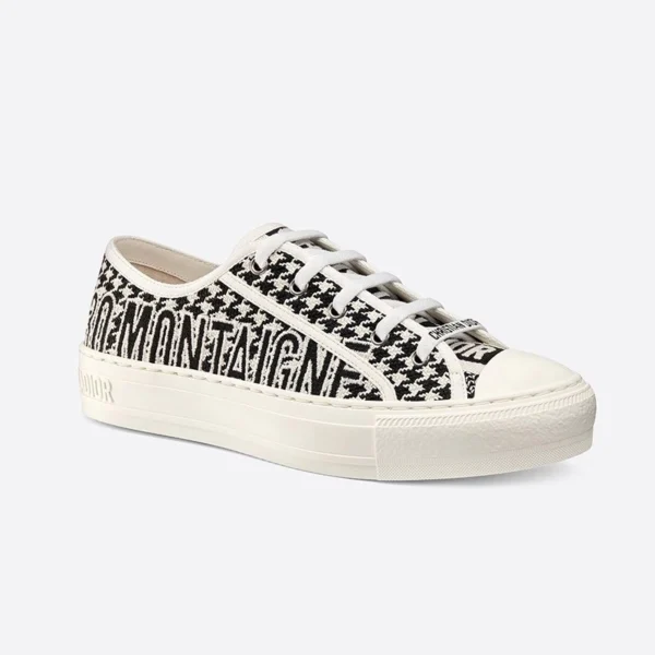 WALK'N'DIOR SNEAKERS WOMEN 30 MONTAIGNE HOUNDSTOOTH EMBROIDERED BLACK – CD172