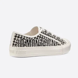 WALK'N'DIOR SNEAKERS WOMEN 30 MONTAIGNE HOUNDSTOOTH EMBROIDERED BLACK – CD172