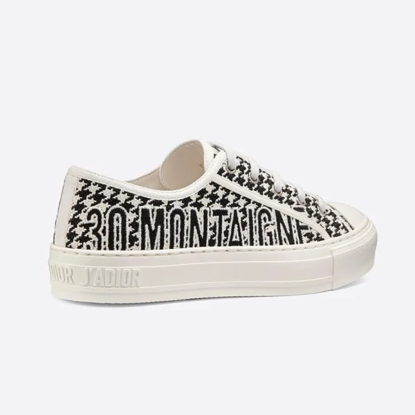 WALK'N'DIOR SNEAKERS WOMEN 30 MONTAIGNE HOUNDSTOOTH EMBROIDERED BLACK – CD172
