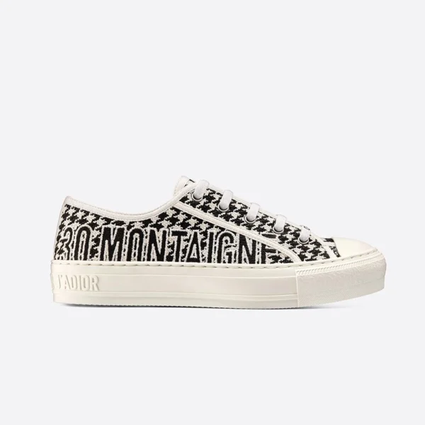 WALK'N'DIOR SNEAKERS WOMEN 30 MONTAIGNE HOUNDSTOOTH EMBROIDERED BLACK – CD172