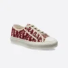 WALK'N'DIOR SNEAKERS WOMEN OBLIQUE EMBROIDERED COTTON BURGUNDY – CD176