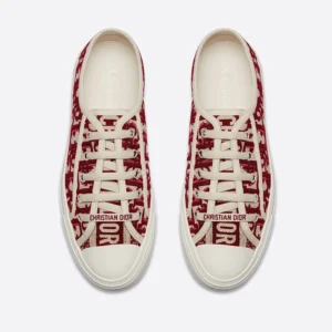 WALK'N'DIOR SNEAKERS WOMEN OBLIQUE EMBROIDERED COTTON BURGUNDY – CD176
