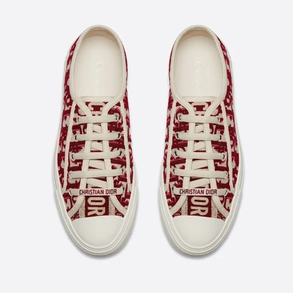 WALK'N'DIOR SNEAKERS WOMEN OBLIQUE EMBROIDERED COTTON BURGUNDY – CD176