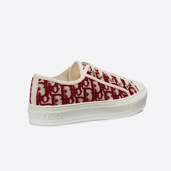 WALK'N'DIOR SNEAKERS WOMEN OBLIQUE EMBROIDERED COTTON BURGUNDY – CD176
