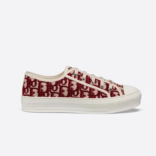 WALK'N'DIOR SNEAKERS WOMEN OBLIQUE EMBROIDERED COTTON BURGUNDY – CD176