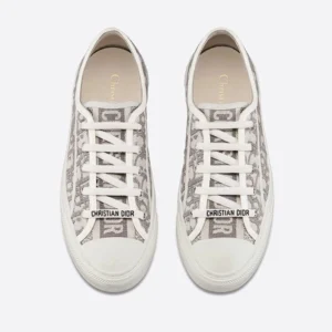 WALK'N'DIOR SNEAKERS WOMEN OBLIQUE EMBROIDERED COTTON GREY – CD170