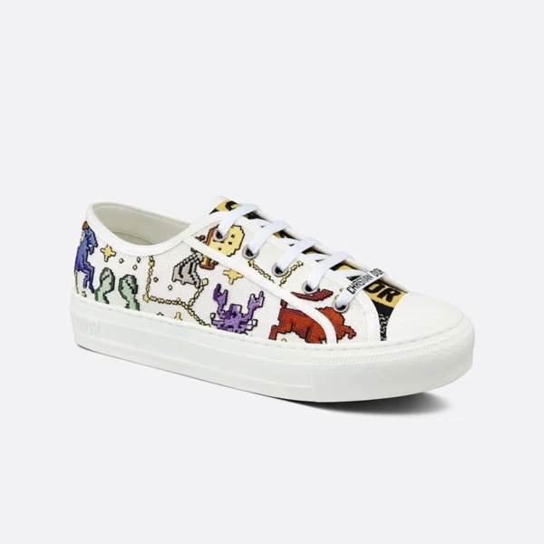 WALK'N'DIOR SNEAKERS WOMEN PIXEL ZODIAC EMBROIDERED WHITE – CD157