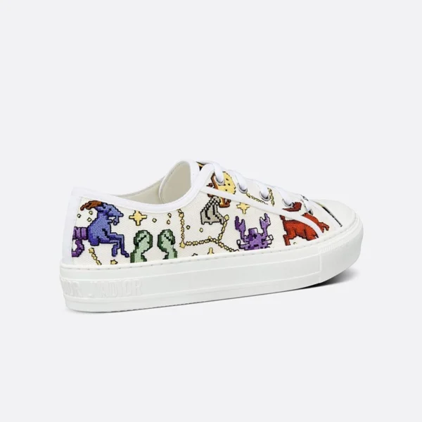 WALK'N'DIOR SNEAKERS WOMEN PIXEL ZODIAC EMBROIDERED WHITE – CD157