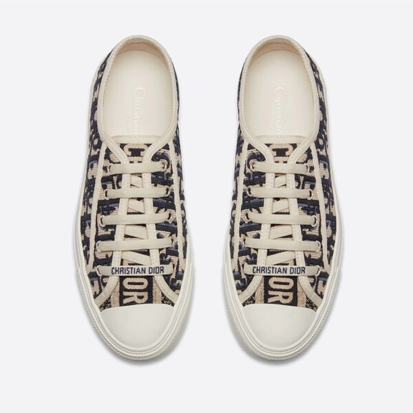 WALK'N'DIOR SNEAKERS WOMEN OBLIQUE EMBROIDERED COTTON BLUE – CD159