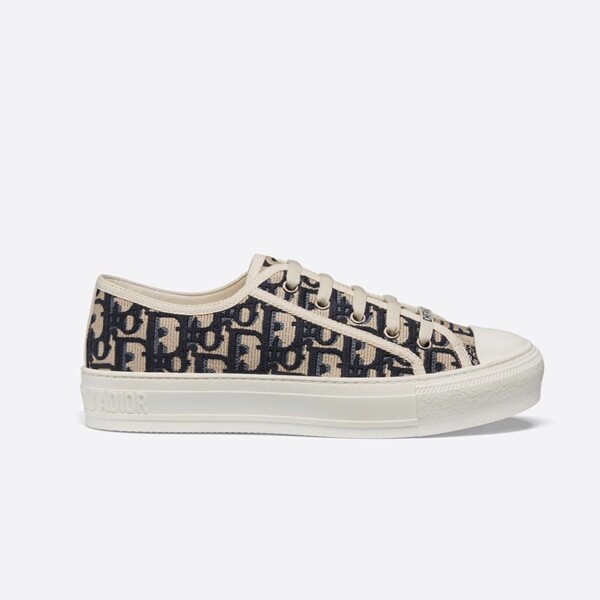 WALK'N'DIOR SNEAKERS WOMEN OBLIQUE EMBROIDERED COTTON BLUE – CD159