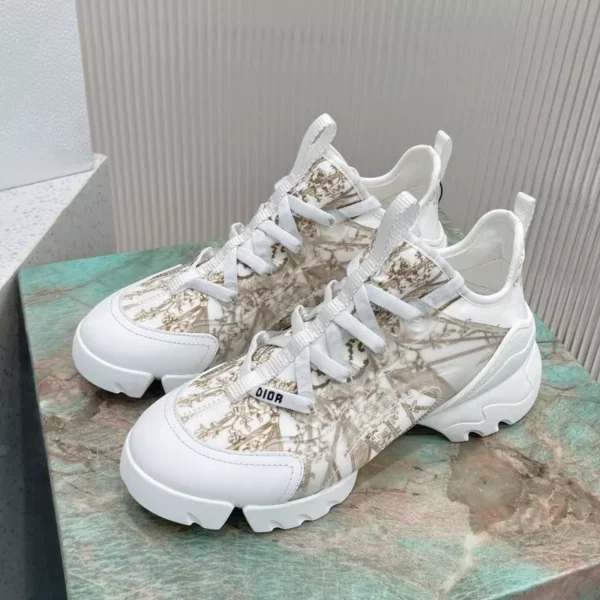 DIOR D-CONNECT SNEAKERS WOMEN REVE D'INFINI TECHNICAL FABRIC WHITEGOLD – CD195