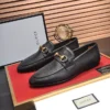 GUCCI JORDAAN LEATHER LOAFER IN BLACK - LDG23
