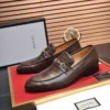 GUCCI JORDAAN LOAFER IN BROWN CROCODILE - LDG27
