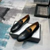 GUCCI LOAFER WITH WEB IN BLACK - LDG25
