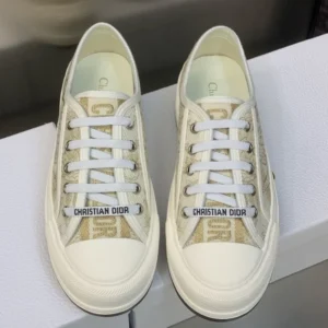 WALK'N'DIOR PLATFORM SNEAKERS UNISEX JARDIN D'HIVER EMBROIDERED GOLD – CD188