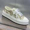 WALK'N'DIOR PLATFORM SNEAKERS UNISEX MACROCANNAGE EMBROIDERED GOLD – CD183
