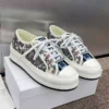 WALK'N'DIOR PLATFORM SNEAKERS UNISEX TOILE DE JOUY PAPILLON EMBROIDERED WHITE – CD193