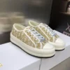 WALK'N'DIOR PLATFORM SNEAKERS UNISEX OBLIQUE EMBROIDERED COTTON GOLD – CD190