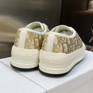 WALK'N'DIOR PLATFORM SNEAKERS UNISEX OBLIQUE EMBROIDERED COTTON GOLD – CD190