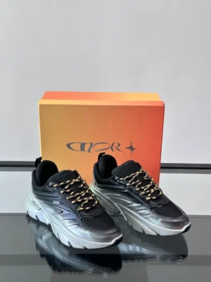 DIOR B44 BLADE SNEAKERS GRADIENT BLACK AND SILVER-TONE – CD211