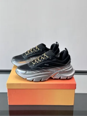 DIOR B44 BLADE SNEAKERS GRADIENT BLACK AND SILVER-TONE – CD211