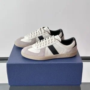 DIOR B01 MATCHPOINT SNEAKERS BLACK AND WHITE SMOOTH CALFSKIN WITH GRAY SUEDE