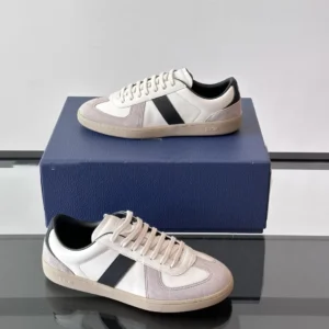 DIOR B01 MATCHPOINT SNEAKERS BLACK AND WHITE SMOOTH CALFSKIN WITH GRAY SUEDE