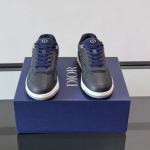 DIOR B27 UPTOWN LOW-TOP SNEAKERS BLUE SMOOTH CALFSKIN AND BLUE OBLIQUE JACQUARD – CD215