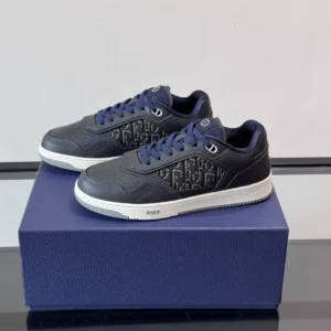 DIOR B27 UPTOWN LOW-TOP SNEAKERS BLUE SMOOTH CALFSKIN AND BLUE OBLIQUE JACQUARD – CD215