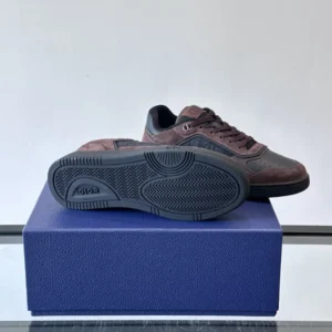DIOR B27 UPTOWN LOW-TOP SNEAKERS DEEP BROWN SUEDE, BLACK SMOOTH CALFSKIN – CD214