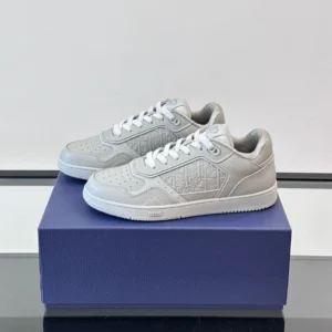 DIOR B27 UPTOWN LOW-TOP SNEAKERS GRAY GRAINED CALFSKIN AND GRAY GRAVITY LEATHER – CD221