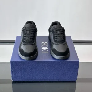 DIOR B27 UPTOWN SNEAKERS BLACK SUEDE SMOOTH CALFSKIN AND BLACK OBLIQUE JACQUARD – CD213