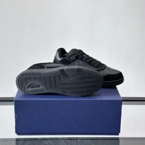 DIOR B27 UPTOWN SNEAKERS BLACK SUEDE SMOOTH CALFSKIN AND BLACK OBLIQUE JACQUARD – CD213