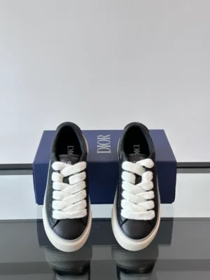 DIOR B33 SPIN SNEAKERS BLACK GRAINED CALFSKIN AND BLACK GRAVITY LEATHER – CD200