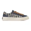 DIOR B33 SPIN SNEAKERS BLUE DENIM WITH BLUE AND BEIGE RAFFIA-EFFECT OBLIQUE DENIM – CD204