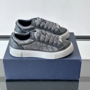 DIOR B33 SPIN SNEAKERS – LIMITED AND NUMBERED EDITION ANTHRACITE GRAY GRAINED CALFSKIN – CD208