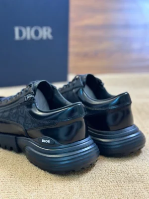 DIOR COMBAT DERBY SHOES BLACK POLISHED CALFSKIN AND BLACK OBLIQUE JACQUARD – CD197