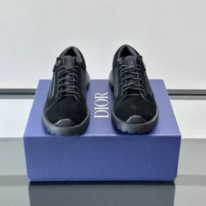 DIOR COMBAT DERBY SHOES BLACK SUEDE AND BLACK OBLIQUE JACQUARD – CD199