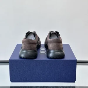 DIOR COMBAT DERBY SHOES DEEP BROWN SUEDE AND BLACK OBLIQUE JACQUARD – CD198