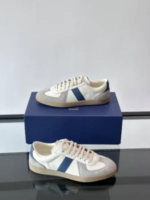 DIOR B01 MATCHPOINT SNEAKER BLUE AND WHITE SMOOTH CALFSKIN WITH GRAY SUEDE – CD239