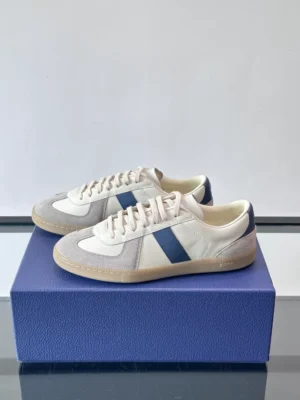 DIOR B01 MATCHPOINT SNEAKER BLUE AND WHITE SMOOTH CALFSKIN WITH GRAY SUEDE – CD239
