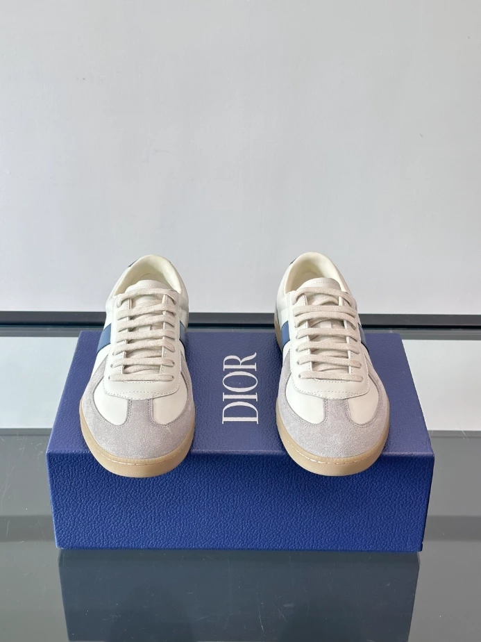 DIOR B01 MATCHPOINT SNEAKER BLUE AND WHITE SMOOTH CALFSKIN WITH GRAY SUEDE – CD239