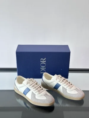 DIOR B01 MATCHPOINT SNEAKER BLUE AND WHITE SMOOTH CALFSKIN WITH GRAY SUEDE – CD239
