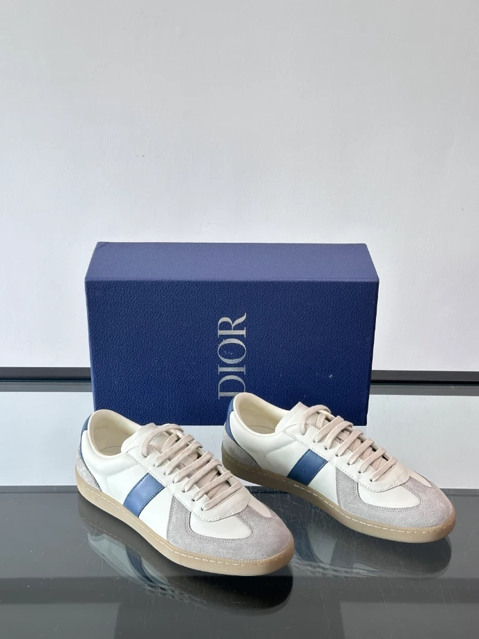 DIOR B01 MATCHPOINT SNEAKER BLUE AND WHITE SMOOTH CALFSKIN WITH GRAY SUEDE – CD239